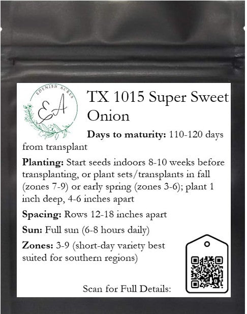 Texas 1015 Super Sweet Onions Short Day