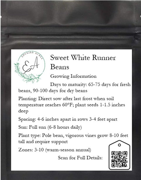 Sweet White Runner Beans